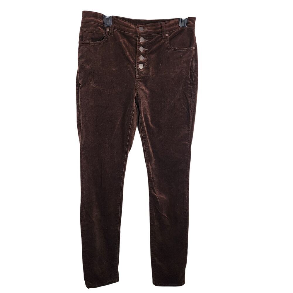 Cabi Womens Button Fly Skinny Corduroy Pants Size 6 Brown Retro Ankle 4319 Cords